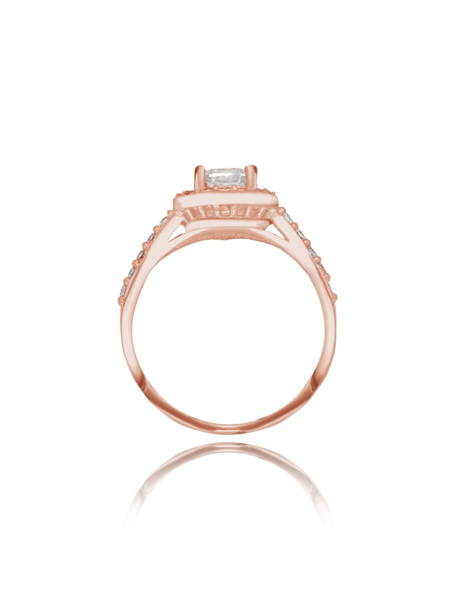 Anillo Adelaide en oro rosa 18k con circonias - Mouty Joyería