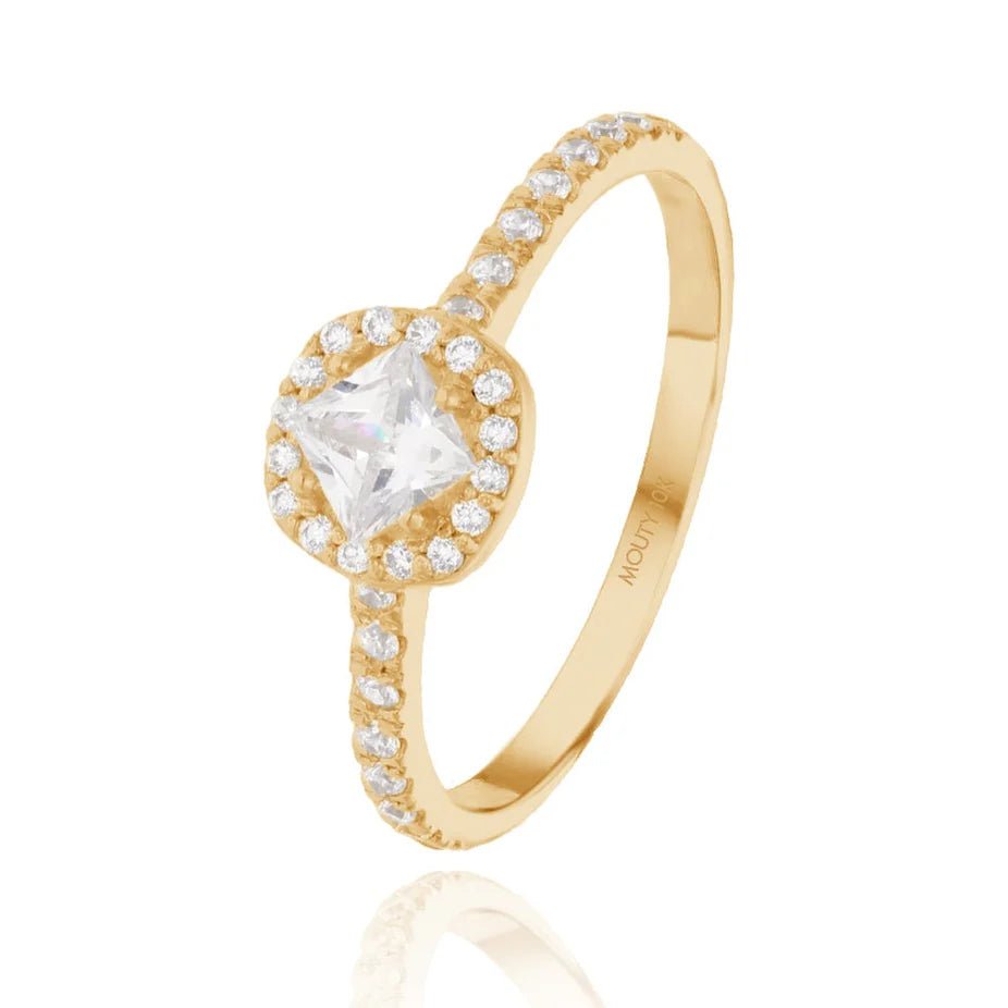 Anillo Alondra en oro amarillo 10k con circonias - Mouty Joyería