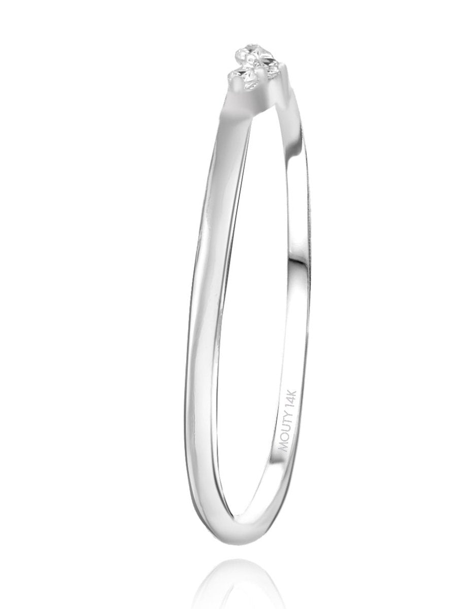 Anillo Angeline en oro blanco 14k con circonias - Mouty Joyería
