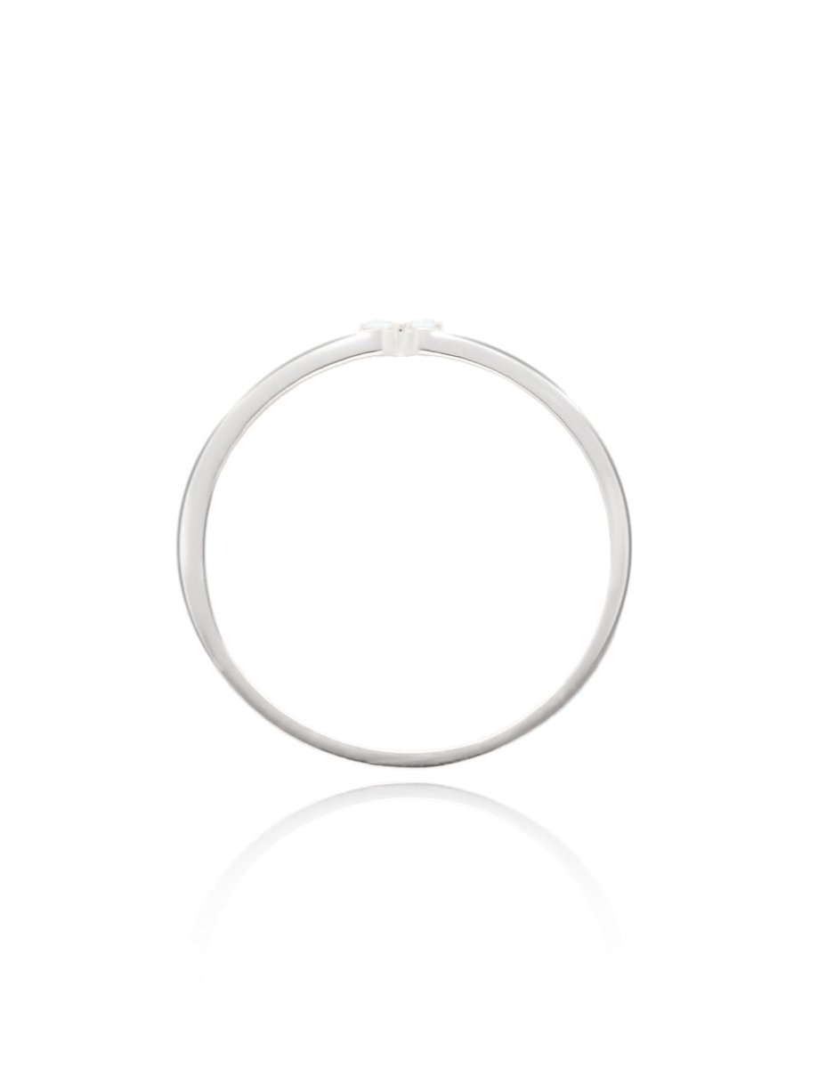 Anillo Angeline en oro blanco 14k con circonias - Mouty Joyería