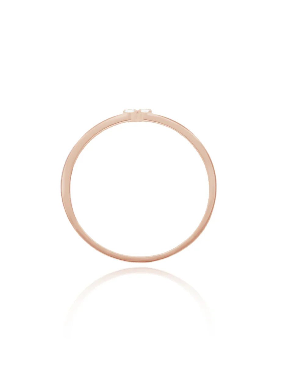 Anillo Angeline en oro rosa 14k con circonias - Mouty Joyería