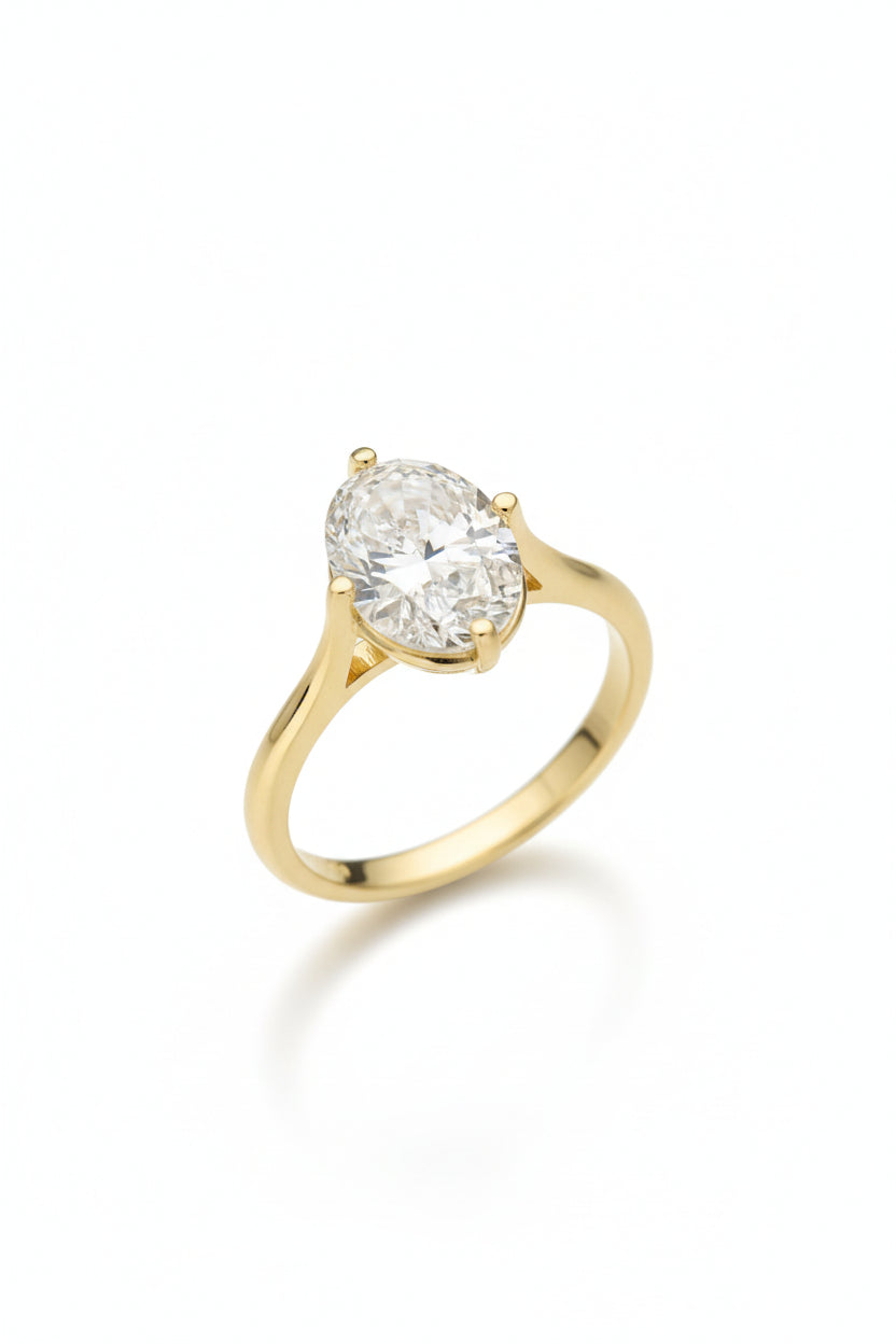 Anillo Annelise en Oro Amarillo 14K con Diamante de Laboratorio de 2.17ct | IGI - Mouty Joyería