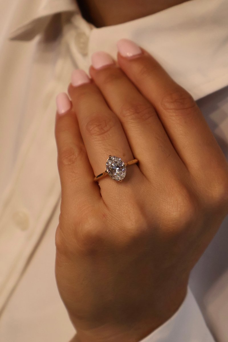Anillo Annelise en Oro Amarillo 14K con Diamante de Laboratorio de 2.17ct | IGI - Mouty Joyería