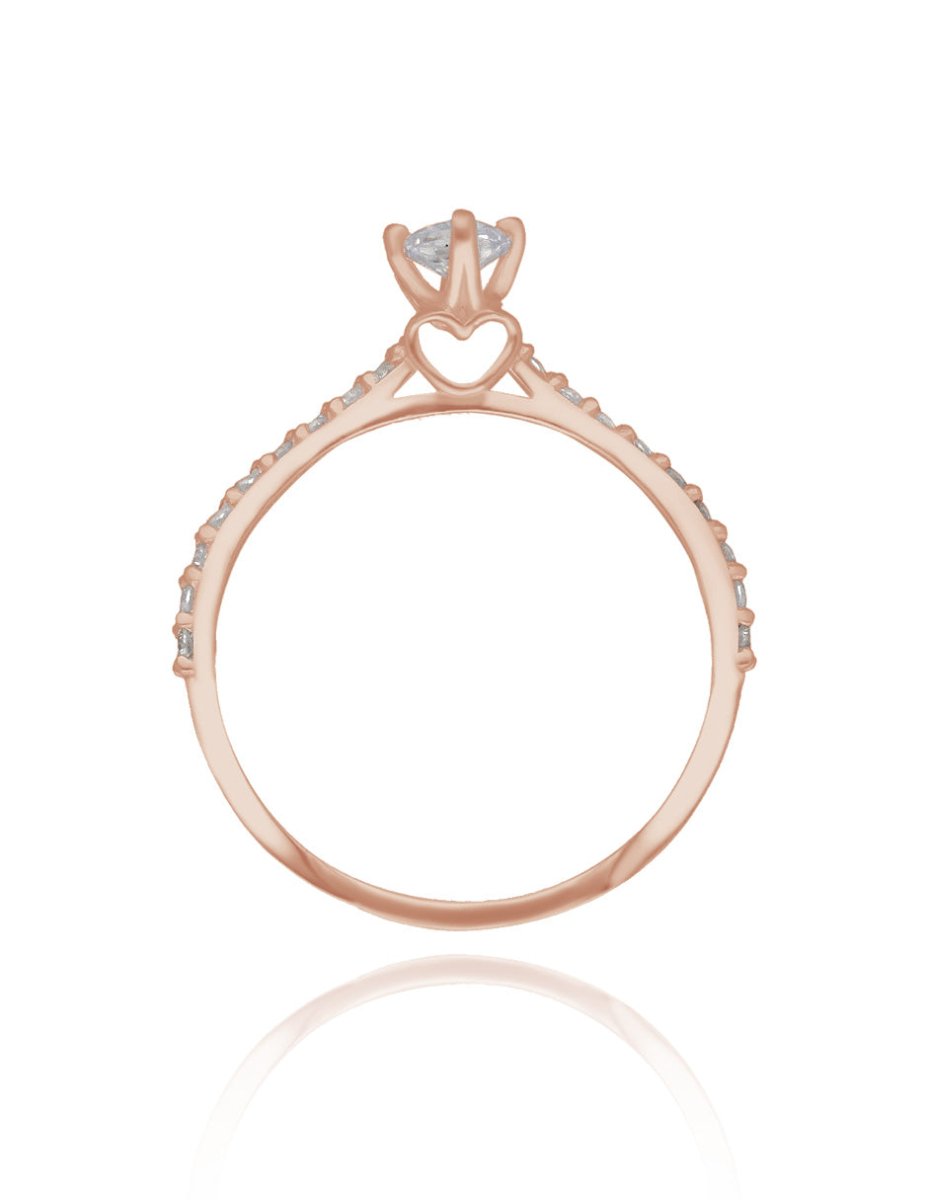 Anillo Arnel en oro rosa 10k con circonias - Mouty Joyería