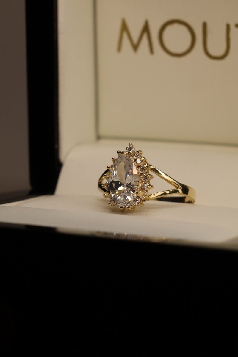 Anillo en oro Amarillo 10k con Circonia Mod.15960 - Mouty Joyería