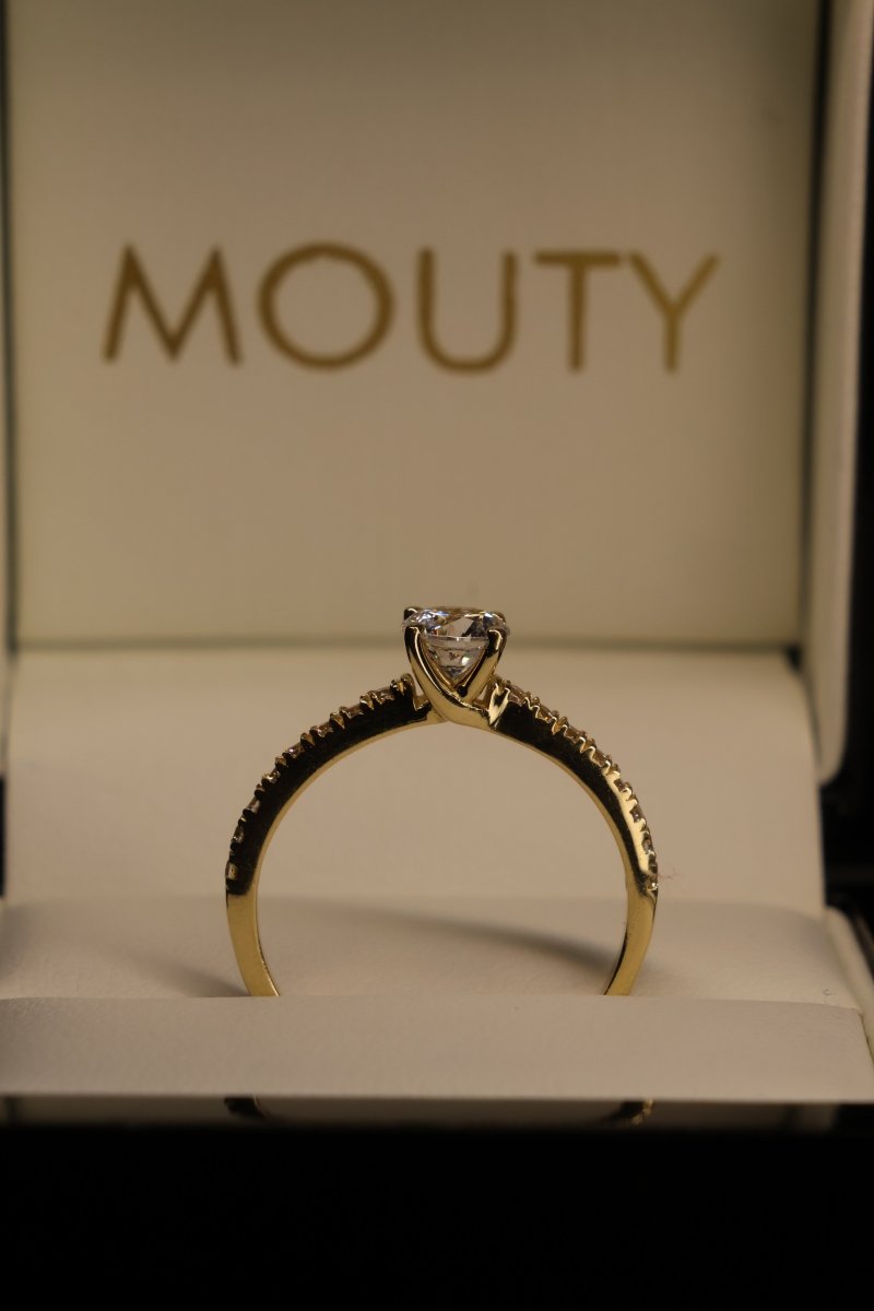 Anillo en Oro Amarillo 10k con Circonia Mod.15966 - Mouty Joyería