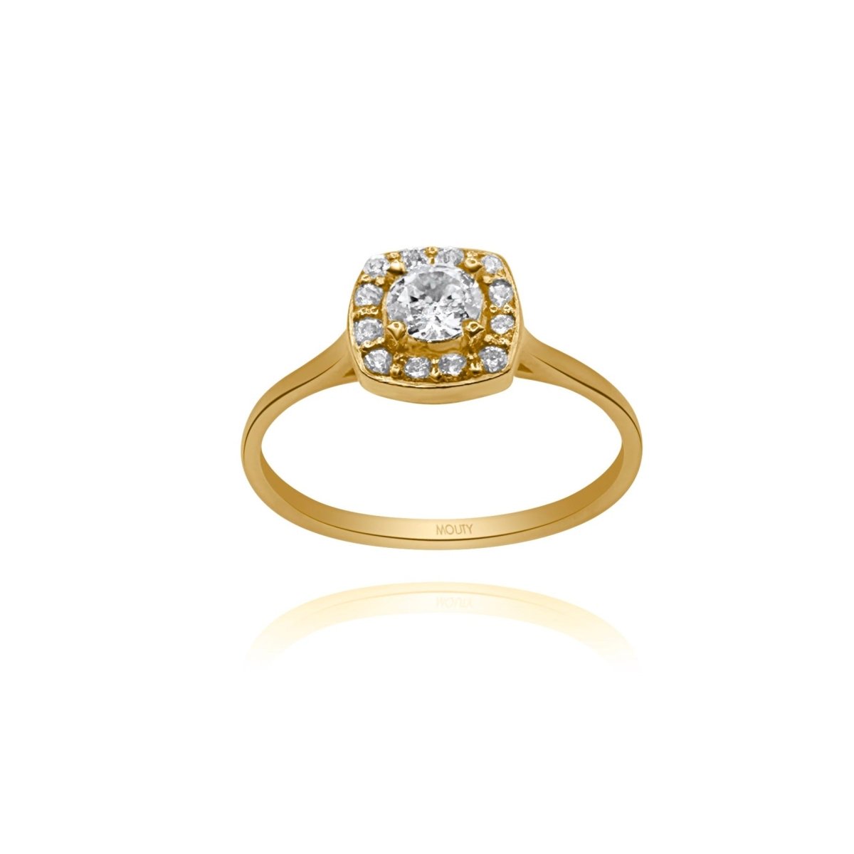 Anillo en Oro Amarillo 10k con Circonias Mod: 14799 - Mouty Joyería