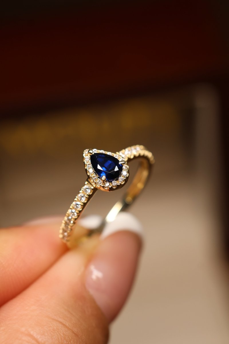 Anillo en Oro Amarillo 14k con Circonia Mod. 15882 - Mouty Joyería