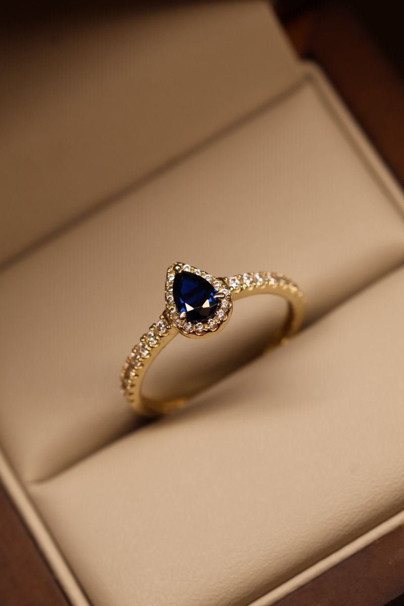 Anillo en Oro Amarillo 14k con Circonia Mod. 15882 - Mouty Joyería
