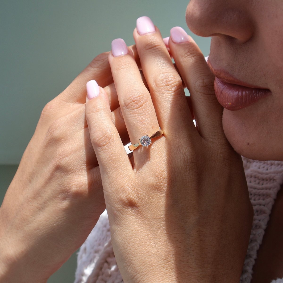 Anillo en Oro Amarillo 14k con Circonia Mod.15845 - Mouty Joyería