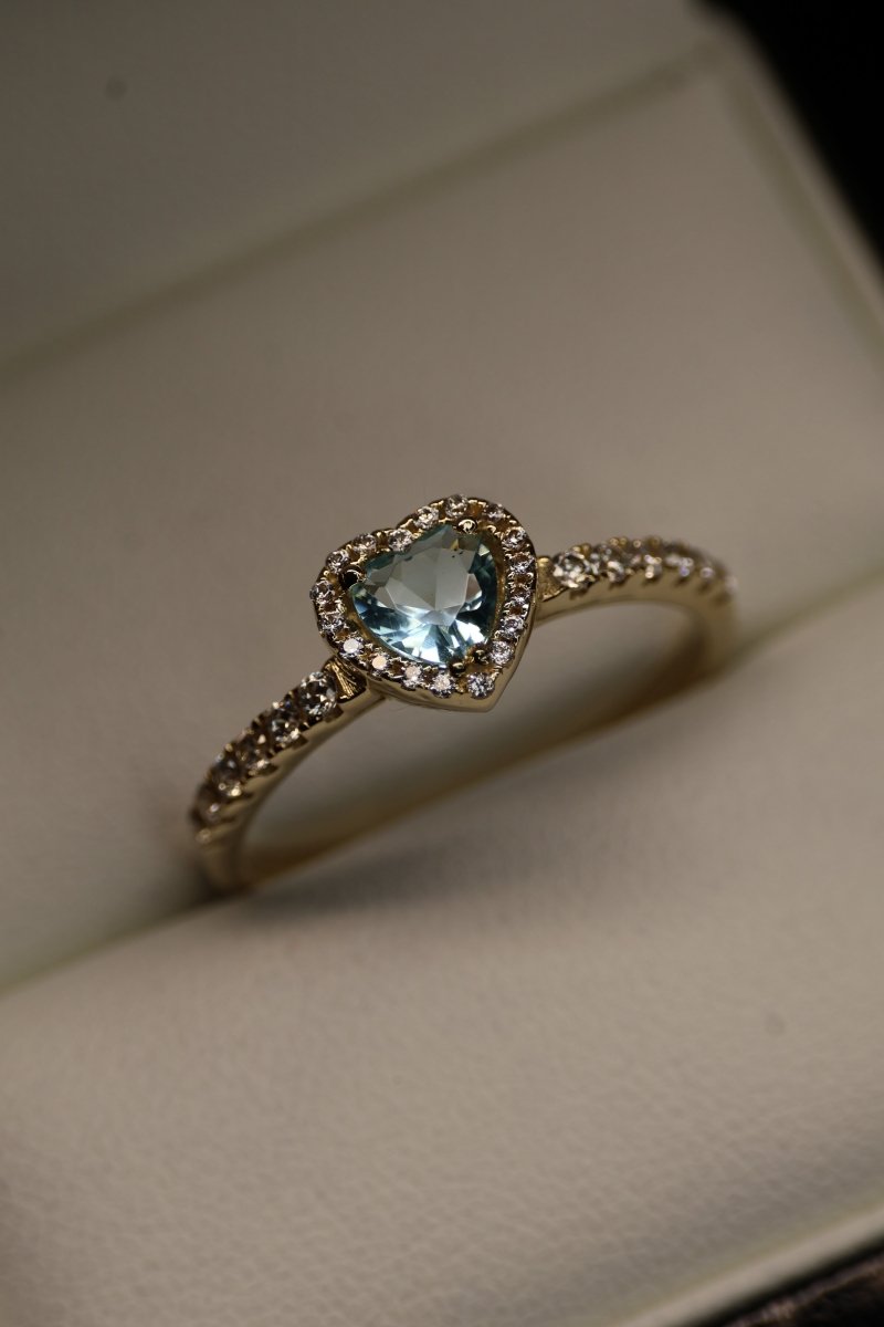 Anillo en Oro Amarillo 14k con Circonia Mod.15911 - Mouty Joyería