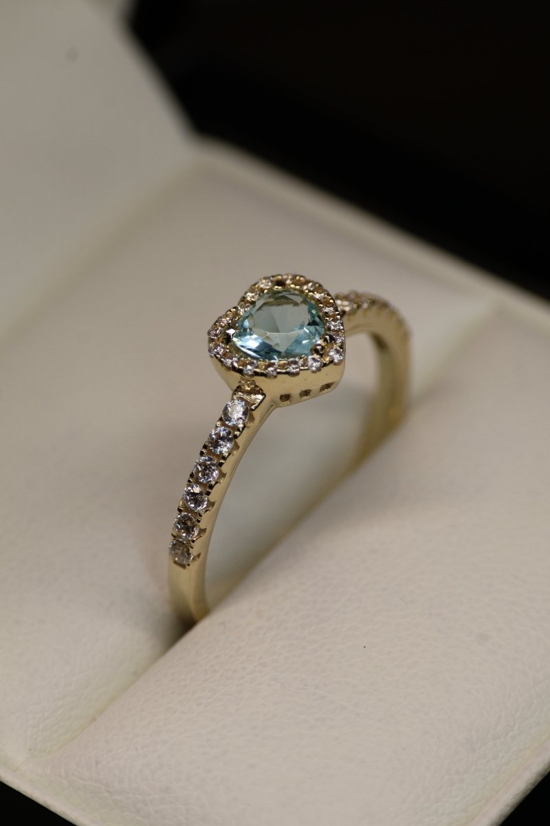 Anillo en Oro Amarillo 14k con Circonia Mod.15911 - Mouty Joyería
