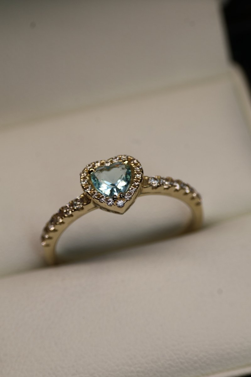 Anillo en Oro Amarillo 14k con Circonia Mod.15911 - Mouty Joyería