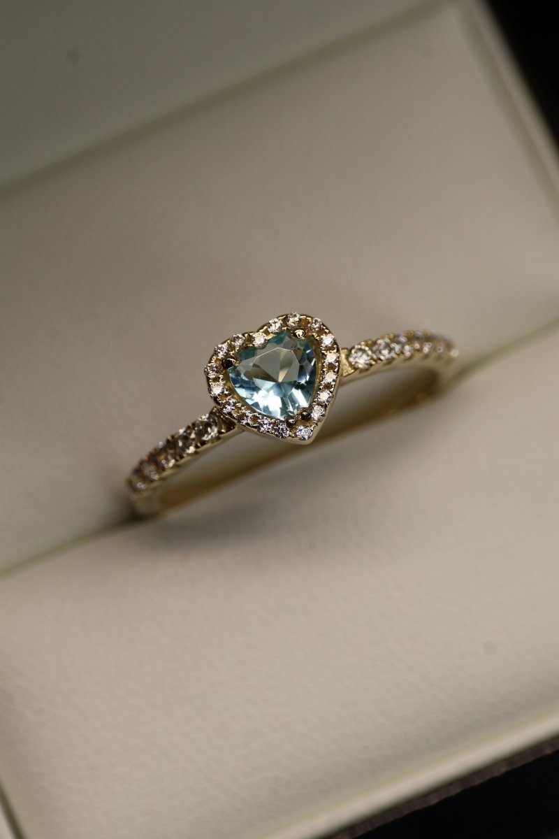 Anillo en Oro Amarillo 14k con Circonia Mod.15911 - Mouty Joyería