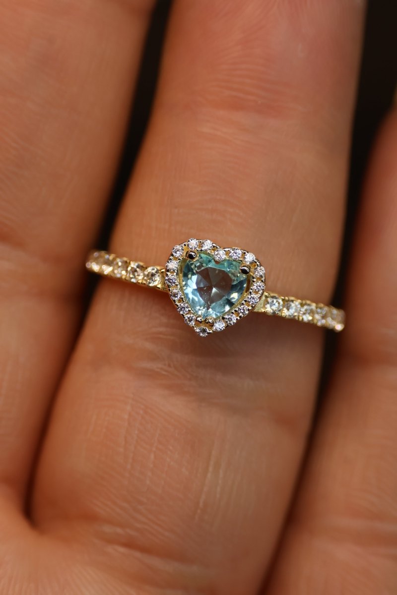 Anillo en Oro Amarillo 14k con Circonia Mod.15911 - Mouty Joyería