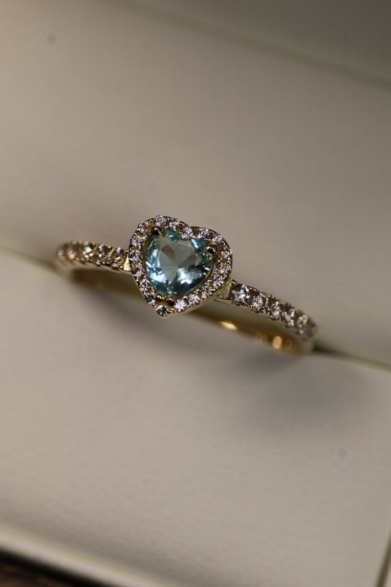 Anillo en Oro Amarillo 14k con Circonia Mod.15911 - Mouty Joyería