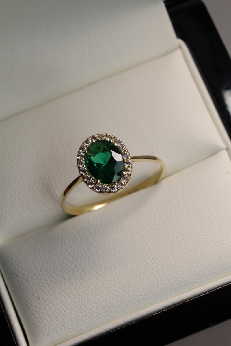 Anillo Mery en oro amarillo 10k con circonias - Mouty Joyería