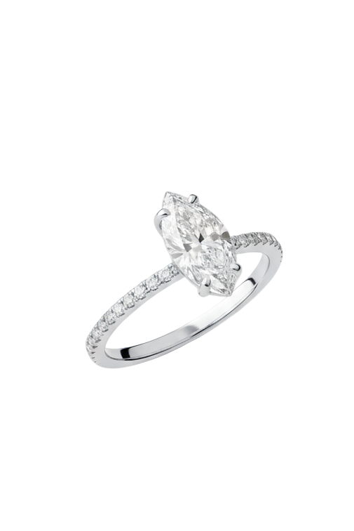 Anillo Regina pave en oro 1.00 ct