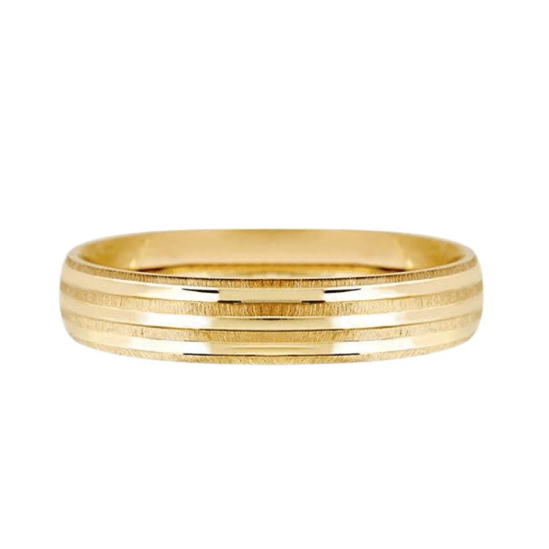 Argolla G4 en oro amarillo de 10k 4mm Confort hueca - Mouty Joyería