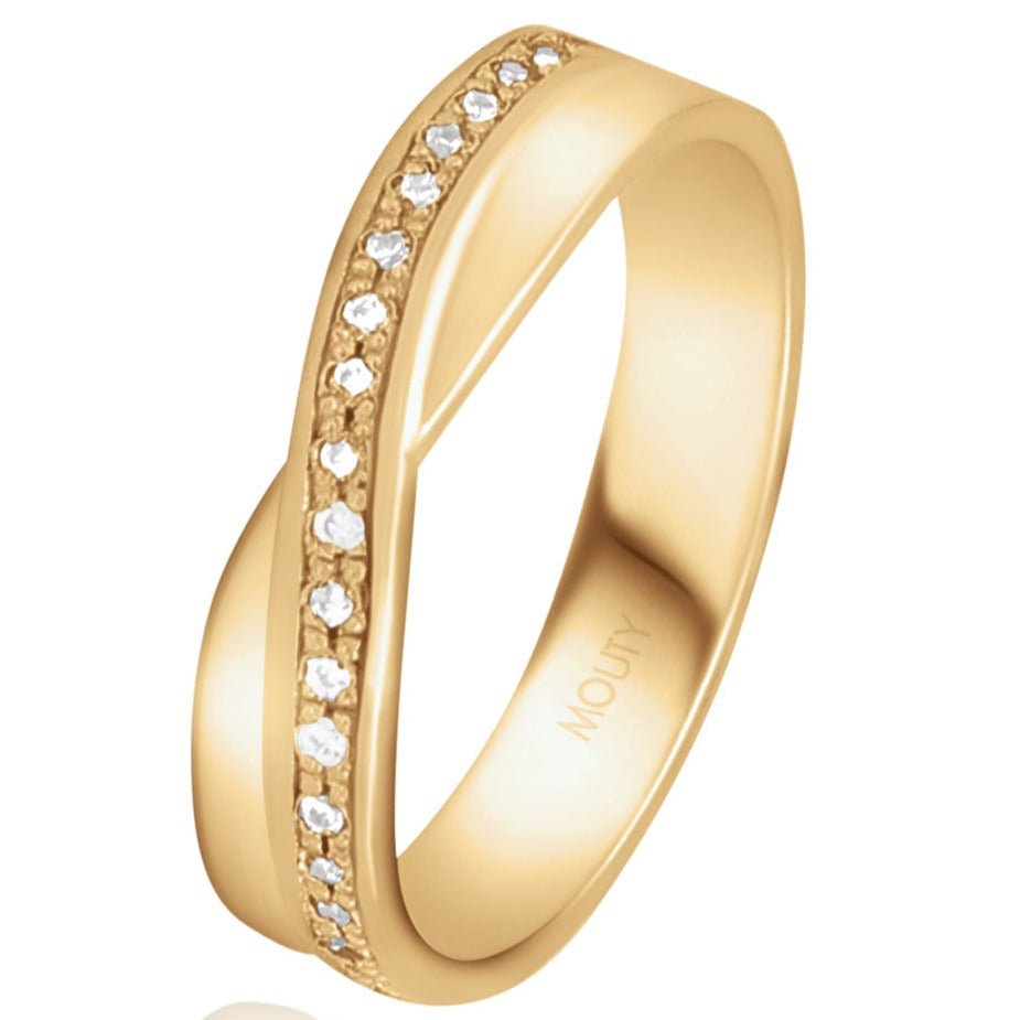 Argolla Infinite en Oro con circonias - Mouty Joyería