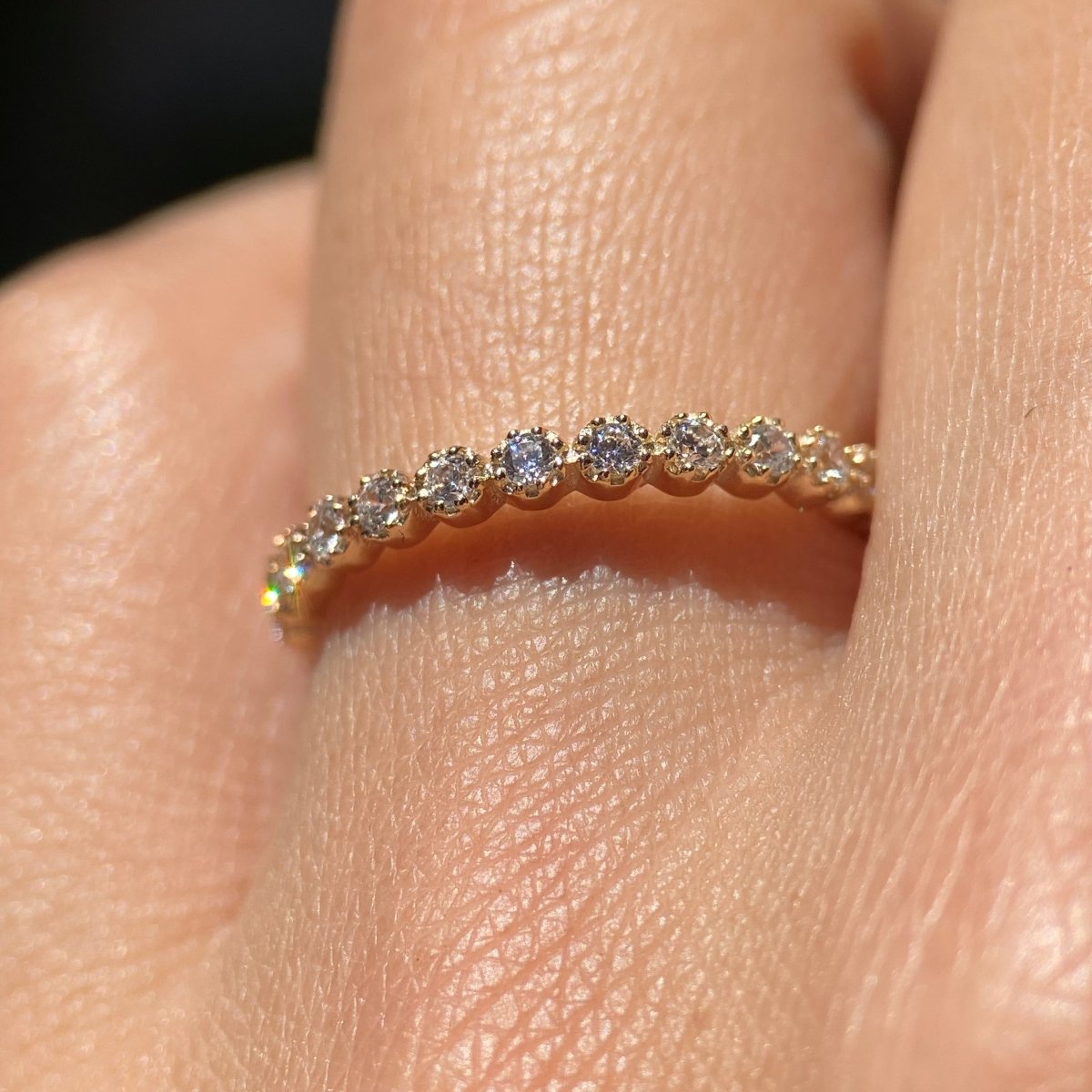 Churumbela Leah en oro amarillo 14k con circonias Mod.8473 Talla 7 - Mouty Joyería