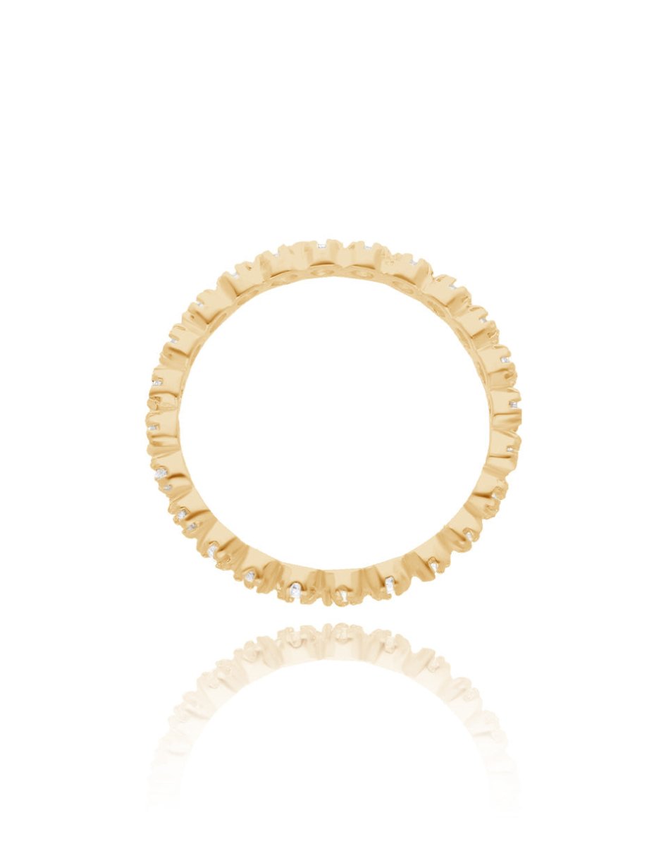 Churumbela Leah en oro amarillo 14k con circonias Mod.8473 Talla 7 - Mouty Joyería