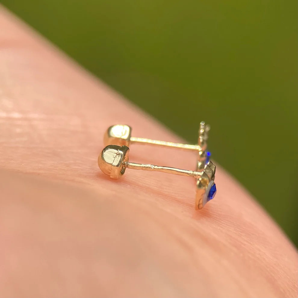 Broqueles Ojo Turco en  Oro Amarillo 14k Cod.BO011 6mm