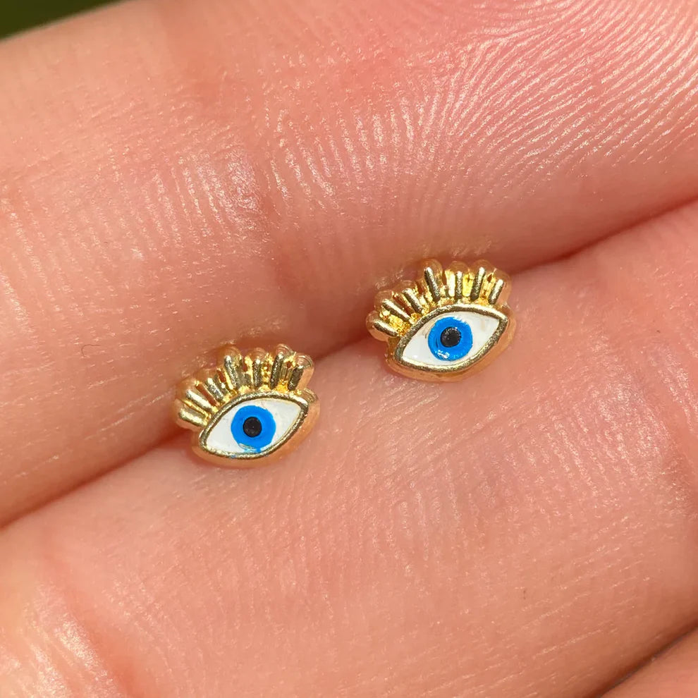 Broqueles Ojo Turco en Oro Amarillo 10k Cod. BRO332 5mm