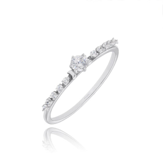 Anillo Danielle en oro blanco de 18k con diamantes