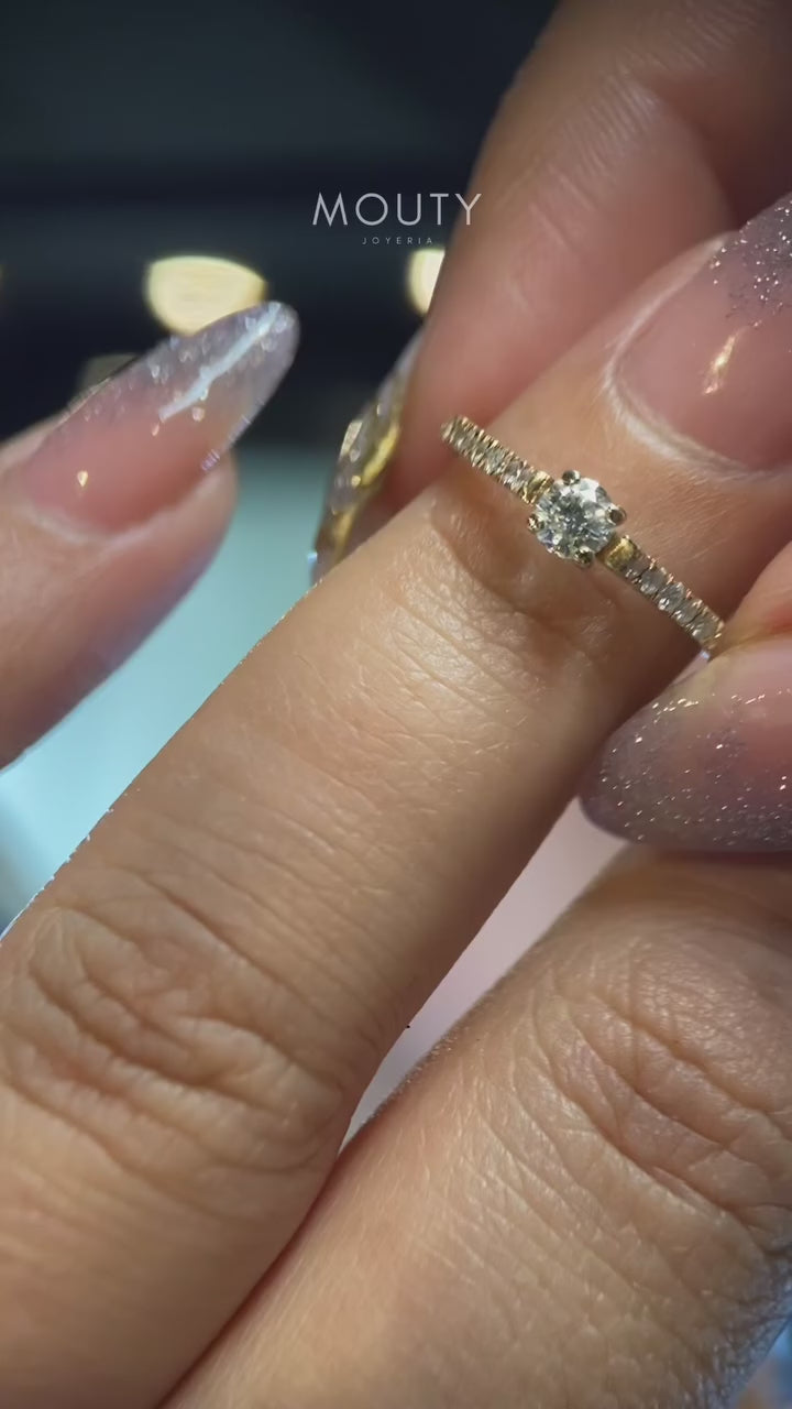 Anillo OF1396en oro amarillo 14k con diamantes naturales C.18 L.14 ct