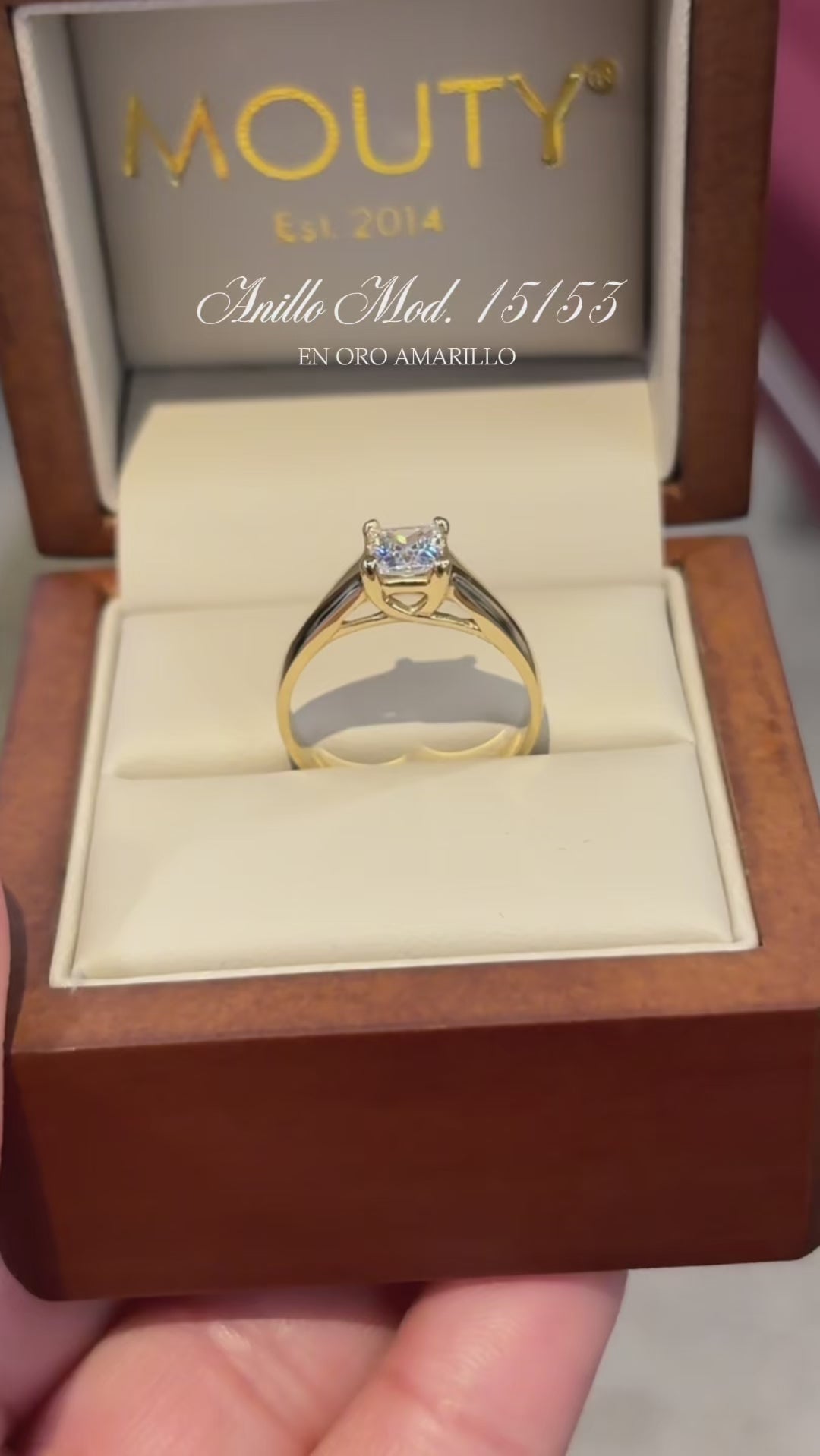Anillo en Oro Amarillo 14k con Circonia Mod. 15153