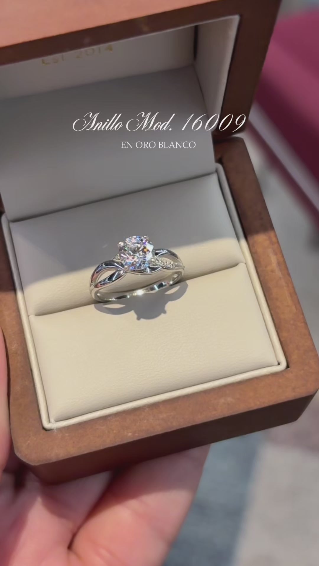 Anillo en Oro Blanco 10k con Circonias Mod. 16009