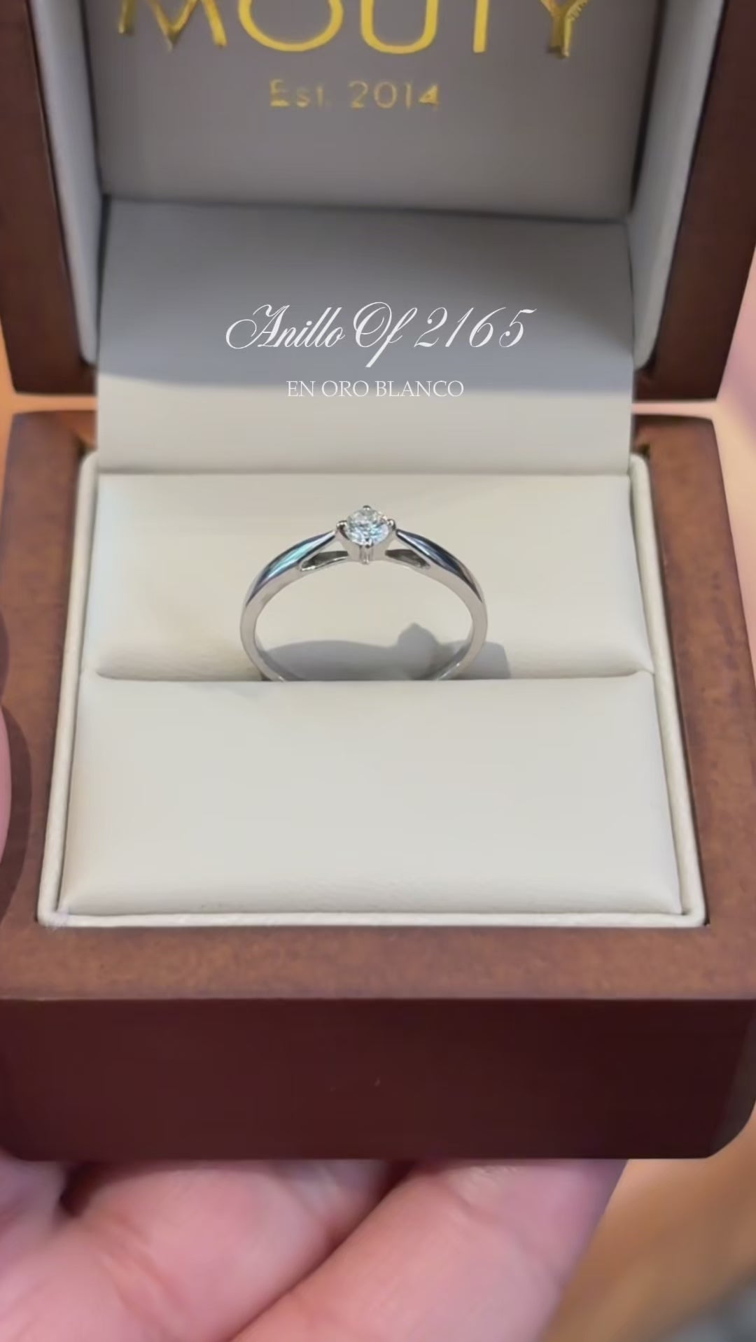 Anillo OF2165 en oro blanco 14k con diamante natural .13cts