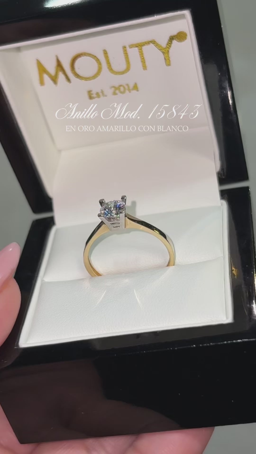 Anillo en Oro Amarillo 14k con Circonia Mod.15843
