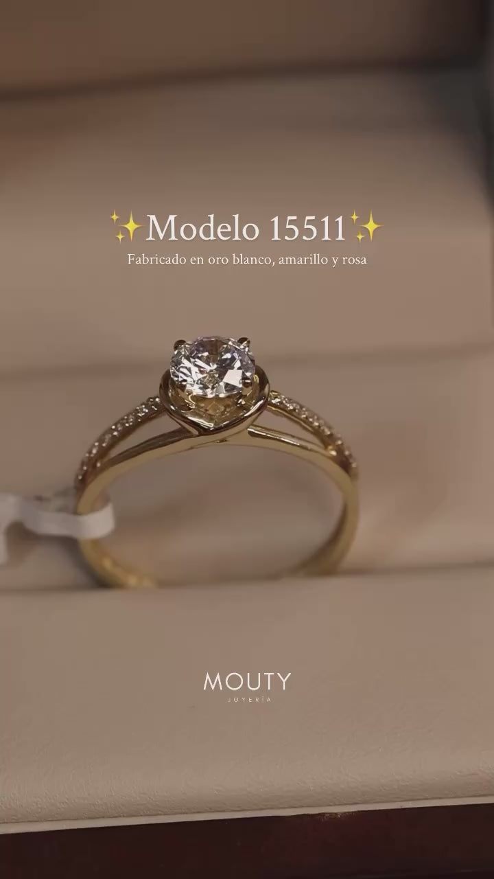 Anillo en Oro Amarillo 10k con Circonias Mod. 15511