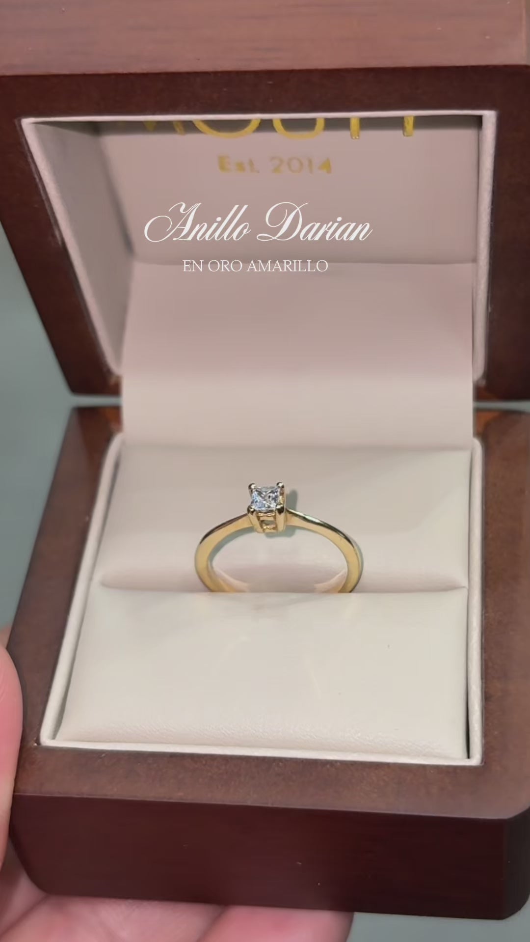Anillo Darian en oro amarillo 14k con circonia