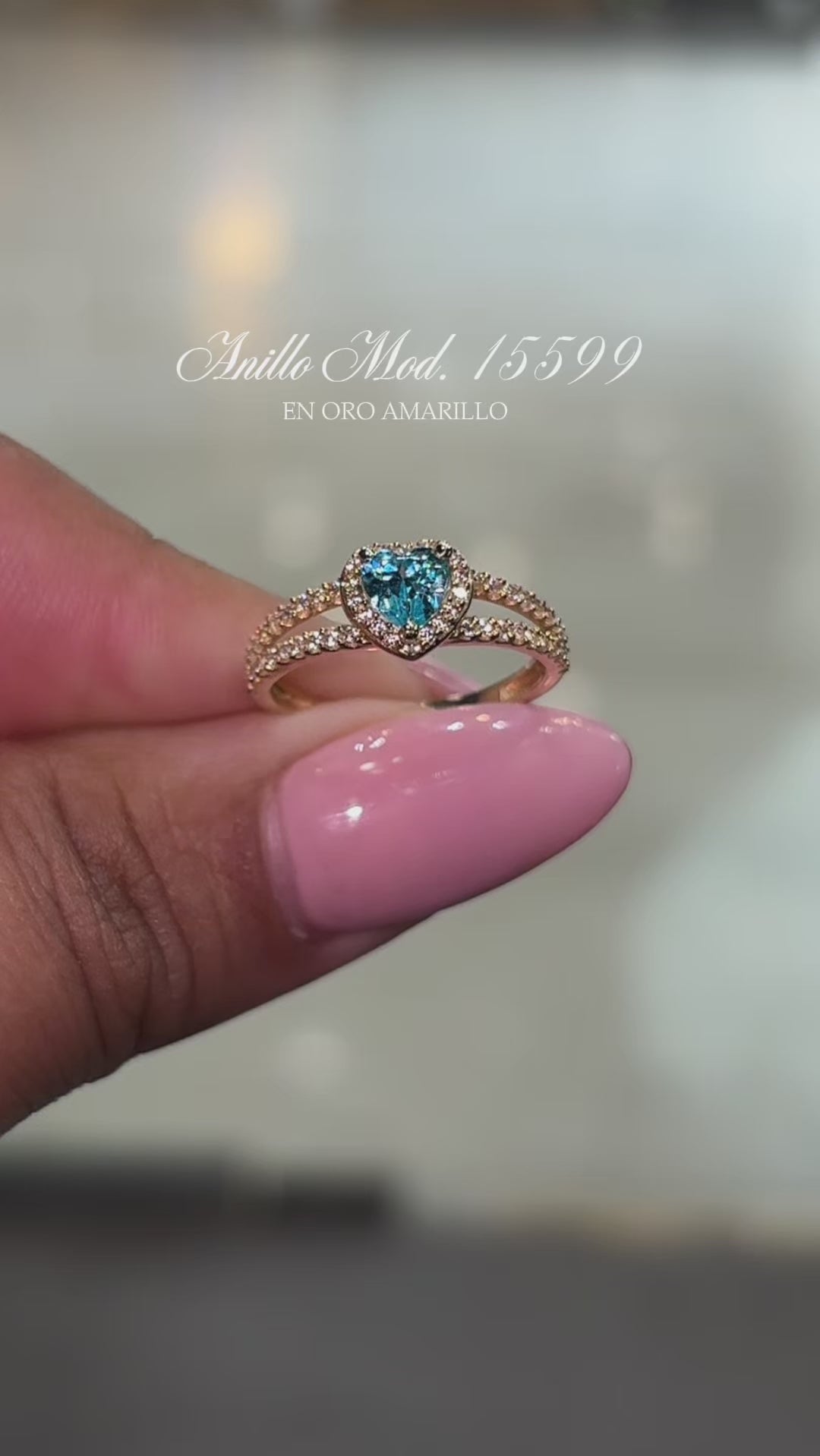 Anillo en Oro Amarillo 14k con Circonias Mod. 15599
