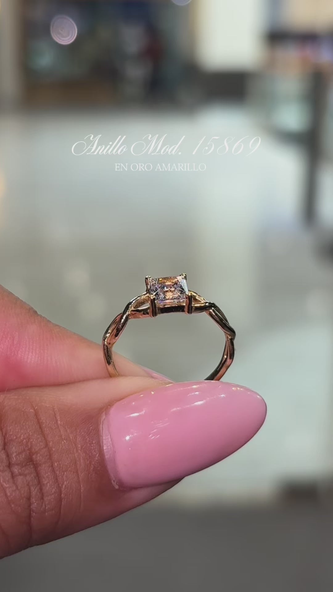 Anillo en Oro Amarillo 14k con Circonia Mod. 15869