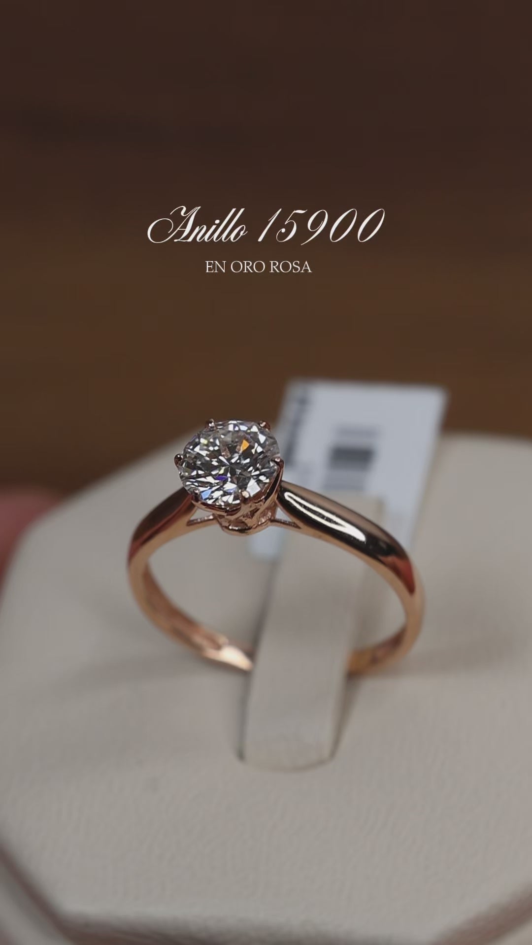 Anillo en Oro Rosa 14k con Moissanita 1.0ct Mod.15900
