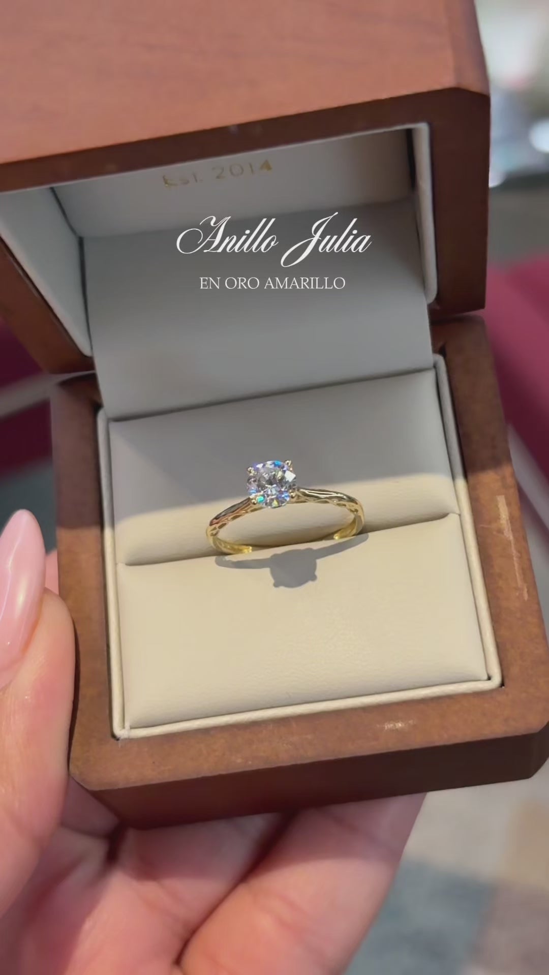 Anillo Julia Oro amarillo 14k con circonias