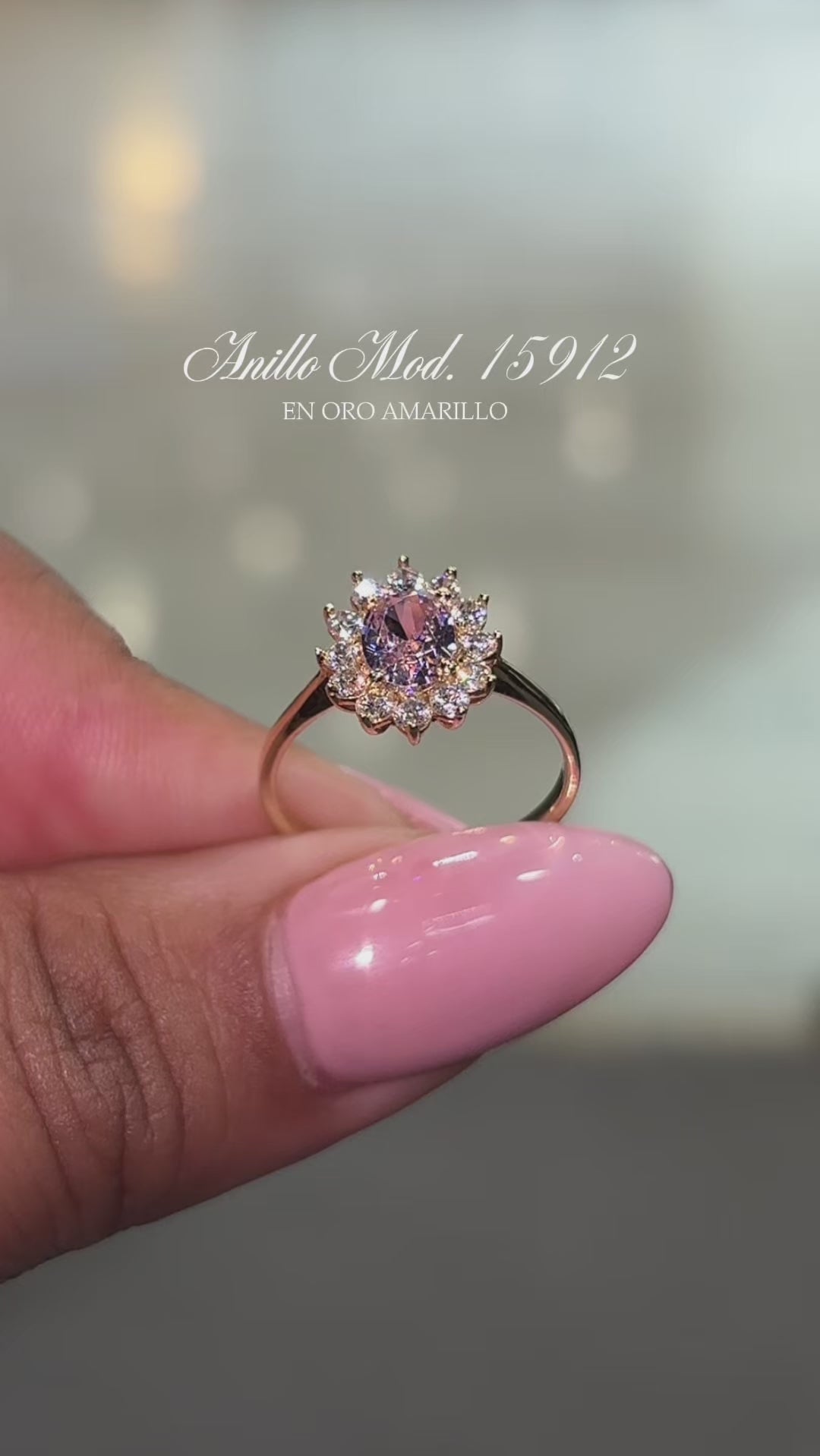 Anillo en Oro Amarillo 14k con Circonia Mod.15912