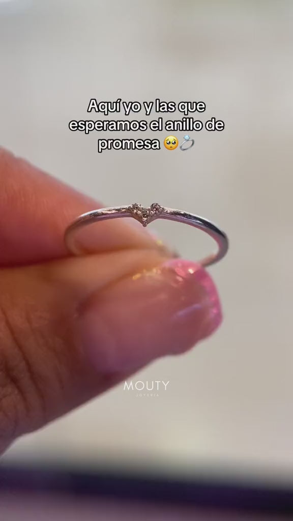 Anillo Angeline en plata con circonias