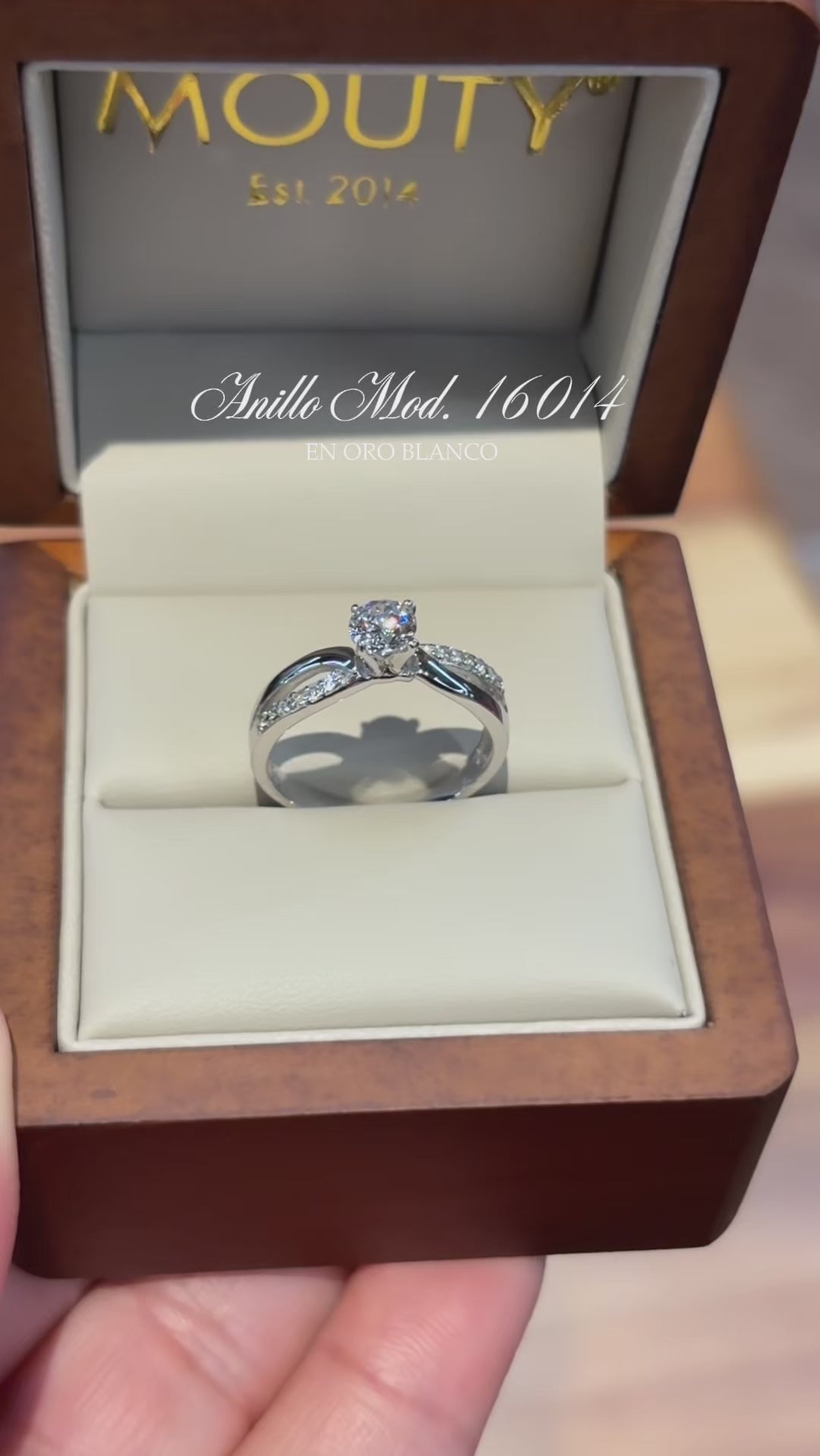 Anillo en Oro Blanco 14k con Circonias Mod.16014