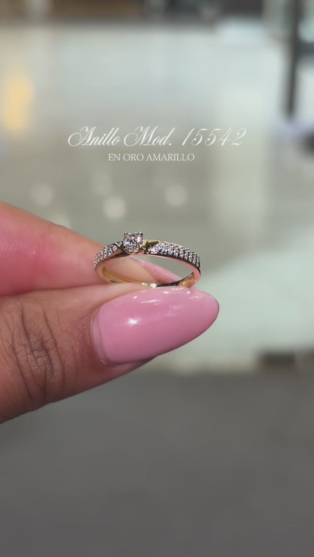 Anillo en Oro Amarillo 14k con Circonias Mod. 15542