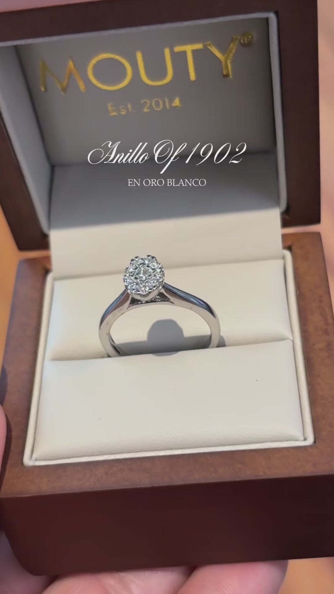 Anillo OF1902 en oro blanco 14k con diamante natural .38cts
