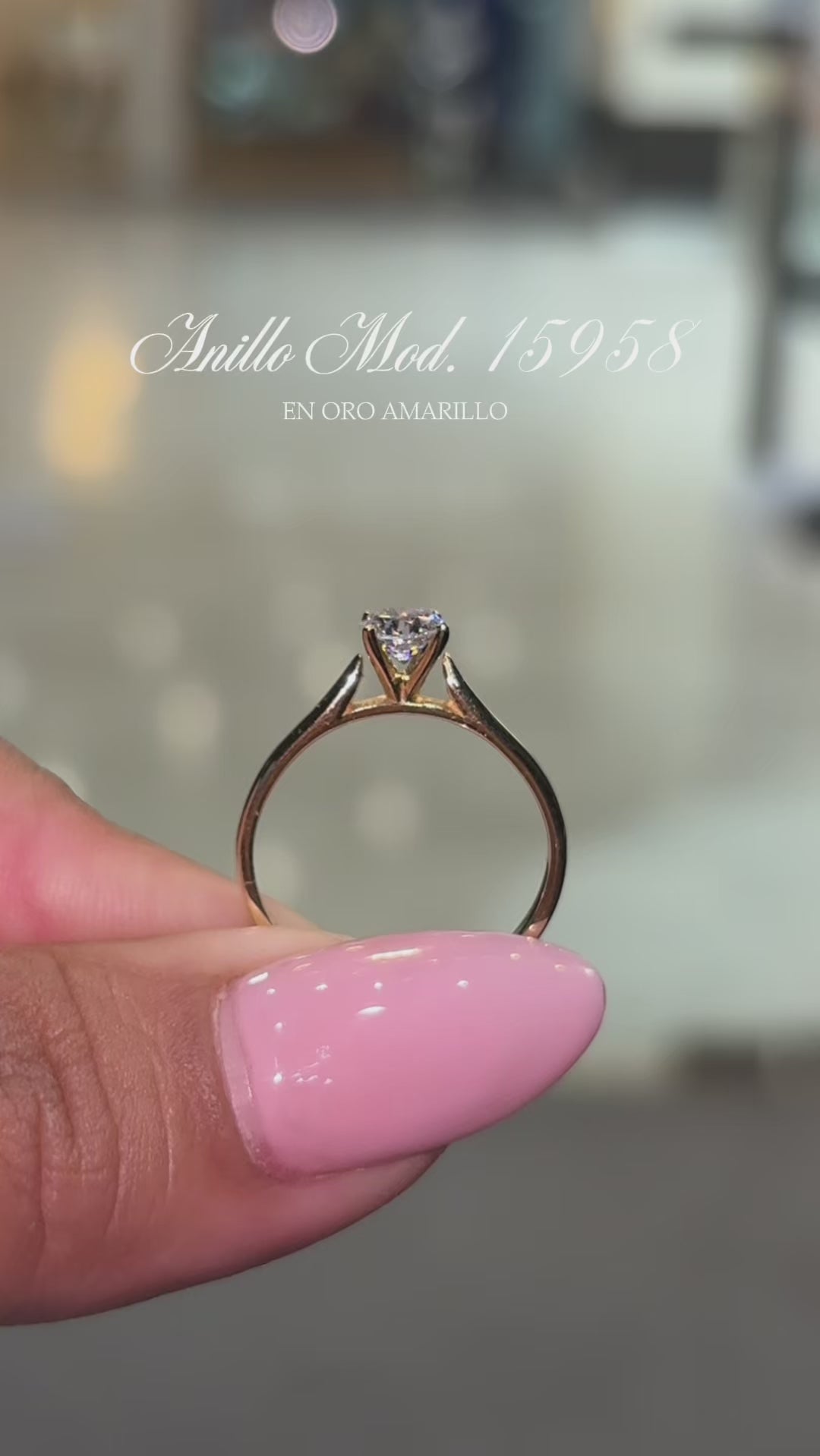 Anillo en Oro Amarillo 14k con Circonia  Mod.15958