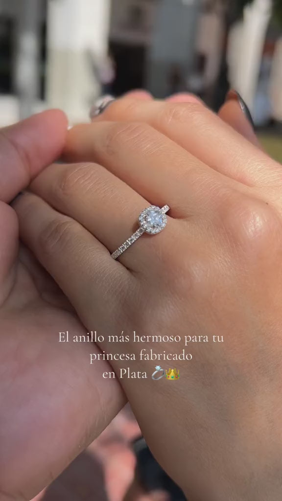 Anillo Alondra en plata con circonias