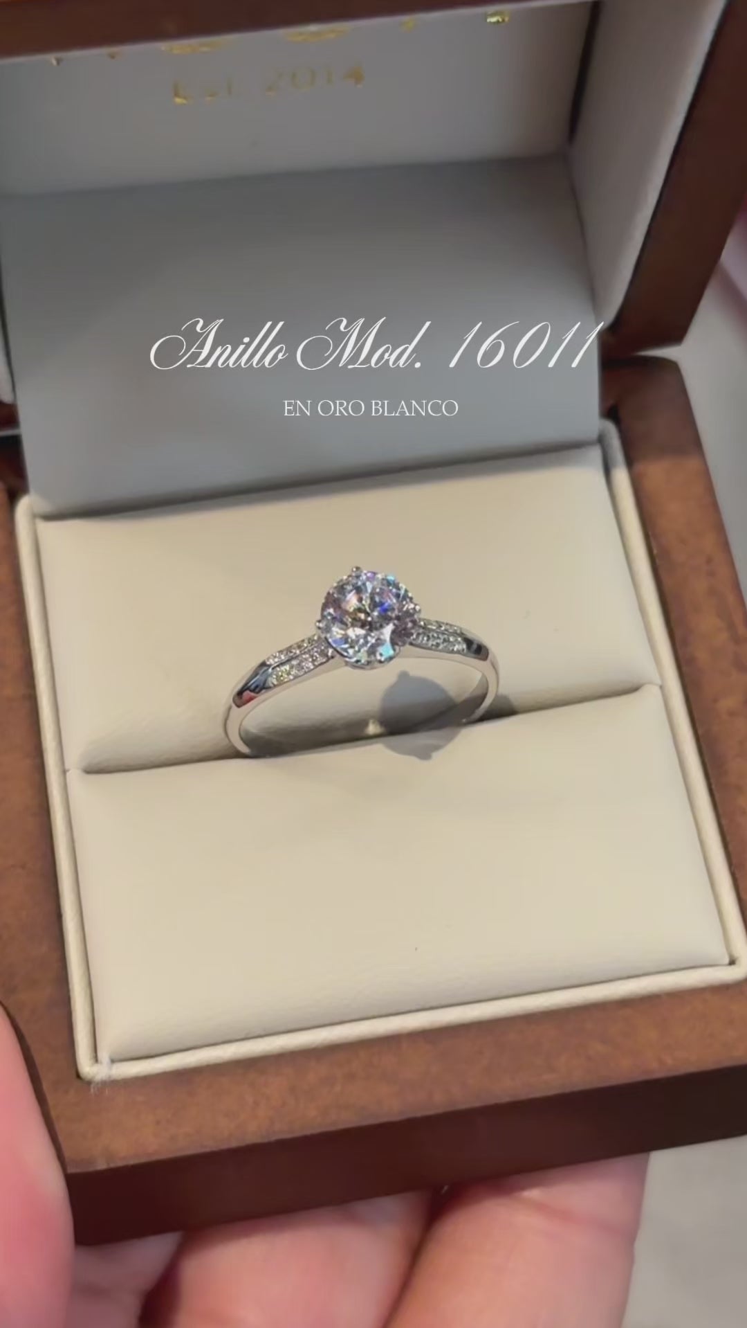Anillo en Oro Blanco 10k con Circonias Mod. 16011
