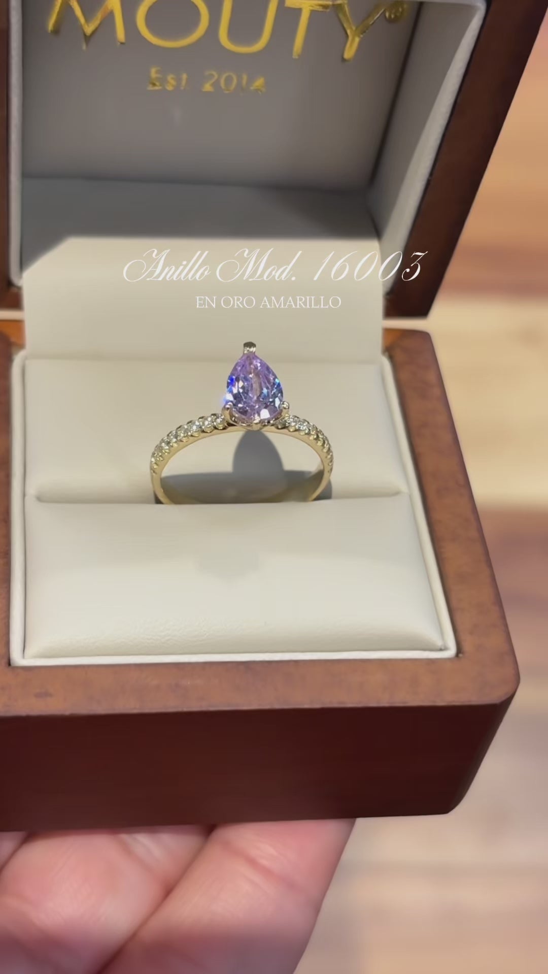 Anillo en Oro Amarillo 14k con Circonia Mod.16003