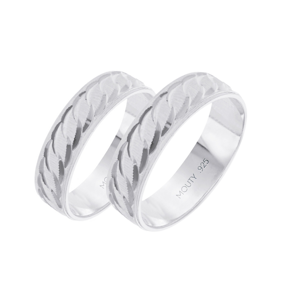 Dúo de argollas Edward 6mm en plata